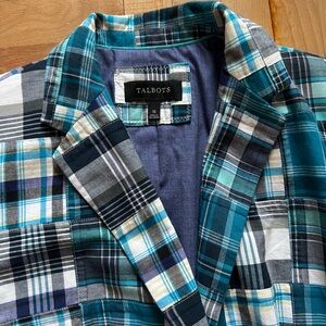 Talbots Madras plaid Blazer, size 10.